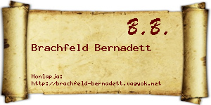 Brachfeld Bernadett névjegykártya